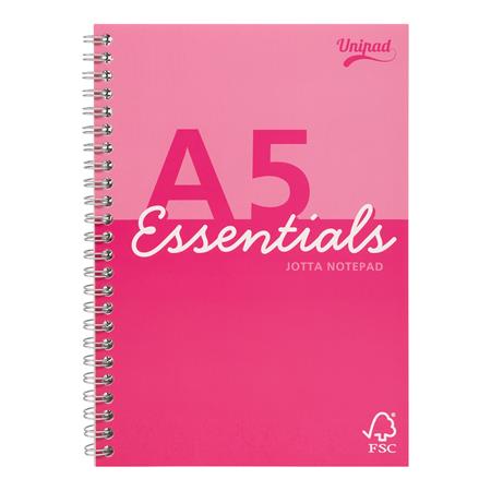 Spirálfüzet, A5, vonalas, 80 lap, PUKKA PAD "Unipad Essentials Jotta", vegyes